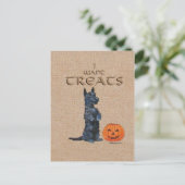 Scottish Terrier zit op voor de Verdragen! Briefkaart (Staand voorkant)