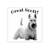 Scottish Terrier, zwart/wit, Great Scott! Rubberstempel (Afrduk)