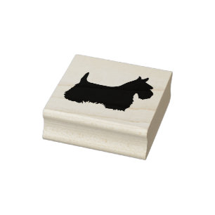 Scottish Terrier, zwarte silhouette, doodsbange ho Rubberstempel