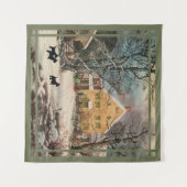 Scottish Terriers Old Fashioned Winter Wandkleed (Voorkant (horizontaal))