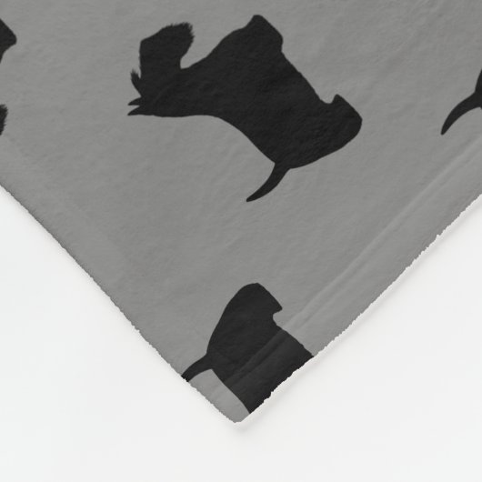 Scottish Terriers Scottie Dog Silhouettes Pattern Fleece Deken (Hoek)