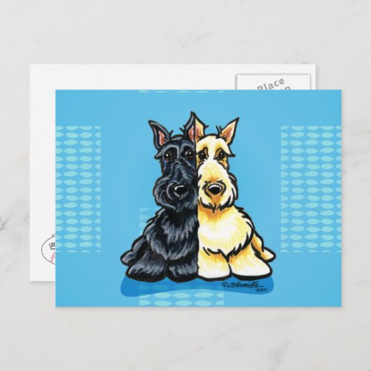 Scottish Terriers Two of a Sind Briefkaart (Voorkant / Achterkant)