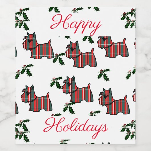 SCOTTISH TERRIERS WIJN ETIKET (Enkel label)