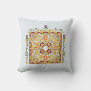 Scottish Thistle and Crown Red & Gold Celtic Knot Kussen