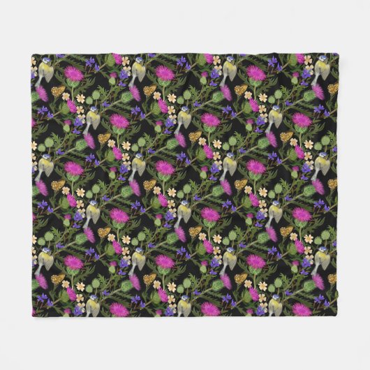Scottish Thistle Cottcore Pattern Fleece Deken (Voorkant (Horizontaal))