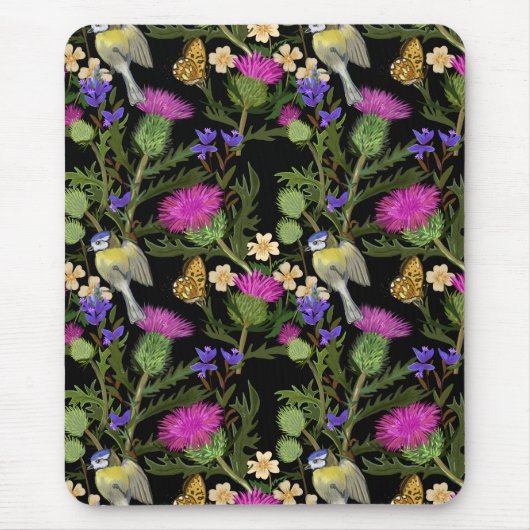Scottish Thistle Cottcore Pattern Muismat (Voorkant)
