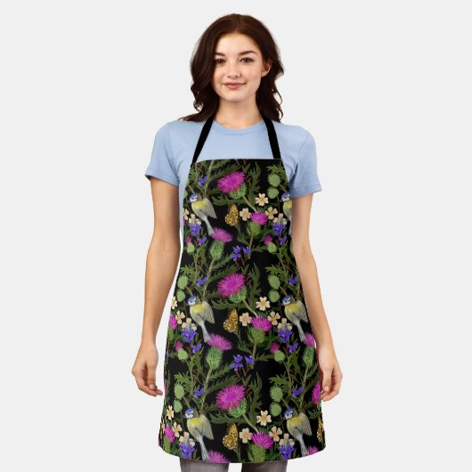 Scottish Thistle Cottcore Pattern Schort (Gedragen)