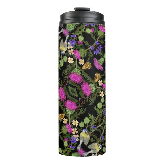 Scottish Thistle Cottcore Pattern Thermosbeker (Voorkant)