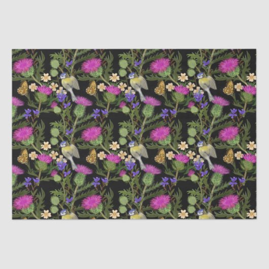 Scottish Thistle Cottcore Pattern Tissuepapier (Voorkant)