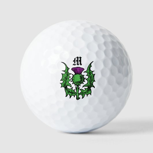 Scottish Thistle Custom Monogram Golfballen (Voorkant)