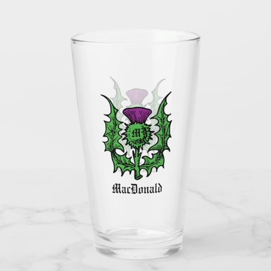 Scottish Thistle Custom Name Glas (Achterkant)