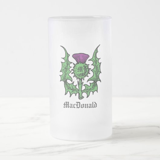 Scottish Thistle Custom Name Matglas Bierpul (Center)