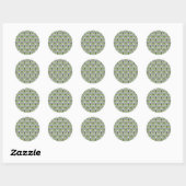 Scottish Thistle Damask Ronde Sticker (Vel)