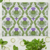 Scottish Thistle Damask Theedoek (Gevouwen)