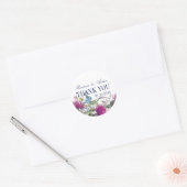 Scottish Thistle Floral Wedding Dank u Ronde Sticker (Envelop)