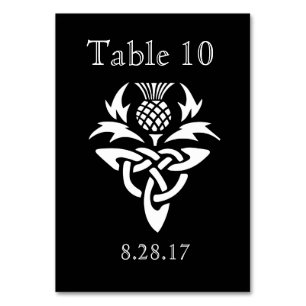 Scottish Thistle Initialen - Tafelkaart - Zwart Kaart