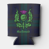 Scottish Thistle on Dark Tartan Custom Name Blikjeskoeler (Voorkant)