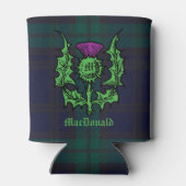 Scottish Thistle on Dark Tartan Custom Name Blikjeskoeler (Achterkant)