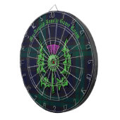 Scottish Thistle on Dark Tartan Custom Name Dartbord (Voorkant Rechts)