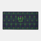 Scottish Thistle op Dark Tartan Custom Monogram Bureaumat (Voorkant)