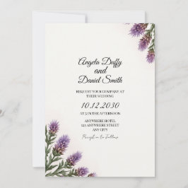 Scottish Thistle Wedding Invitation Kaart