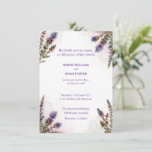 Scottish Watercolour Thistle Wedding Invitation (Debout devant)