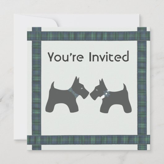 Scottish Wedding with Tartan Theme Kaart (Voorkant)