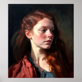 Scottish Woman Portrait Oil Painting Poster