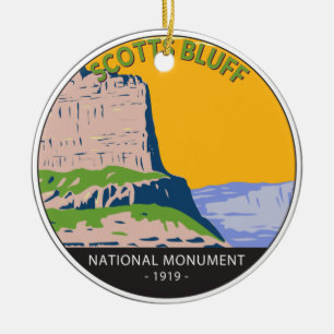 Scotts Bluff National Monument Nebraska  Keramisch Ornament