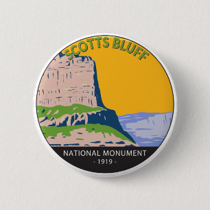 Scotts Bluff National Monument Nebraska Ronde Button 5,7 Cm