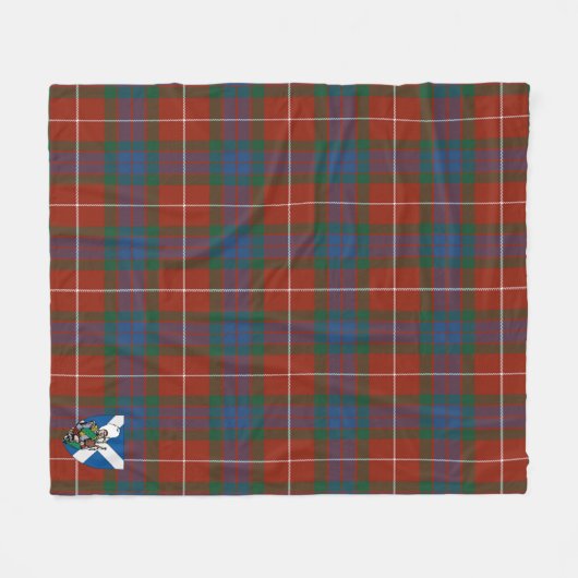 Scotts Fraser Ancient Tartan Pset Fleece Deken (Voorkant (Horizontaal))