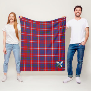 Scotts Galloway Rood Schotse Plaidrutige Stof Fleece Deken