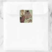 Scott's kleding gebruikt op de Zuidpool Vierkante Sticker (Tas)