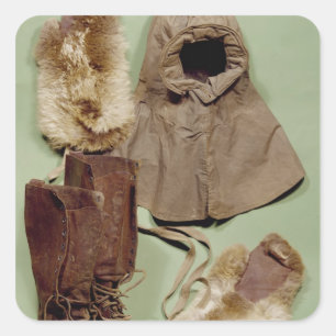 Scott's kleding gebruikt op de Zuidpool Vierkante Sticker