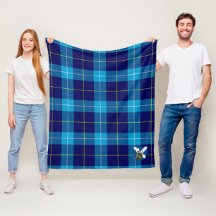 Scotts McKerrell Blauwe Tartan Schotse Ruit Fleece Deken