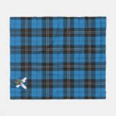 Scotts Ramsay Blue Ancient Tartan Pset Fleece Deken (Voorkant (Horizontaal))