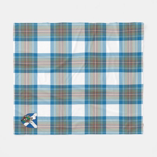 Scotts Stewart Muted Blue Tartan Fleece Deken (Voorkant (Horizontaal))