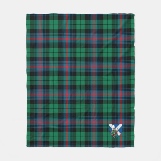 Scotts Urquhart Broad Red Ancient Tartan Pset Fleece Deken (Voorkant)