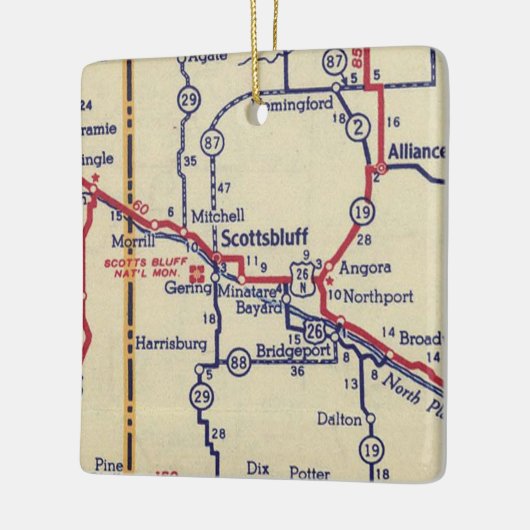 Scottsbluff NE  Map Keramisch Ornament (Links)