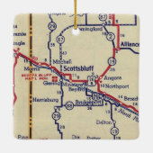 Scottsbluff NE  Map Keramisch Ornament (Achterkant)