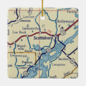 Scottsboro AL Map Keramisch Ornament (Achterkant)