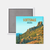 Scottsdale Arizona Cactus en Mountain Magneet (Voorkant / Achterkant)