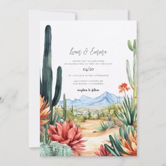 Scottsdale Arizona Desert Wedding Invitation (Devant)