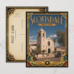 Scottsdale Arizona Vintage Art Deco Gouden Tijdper Briefkaart