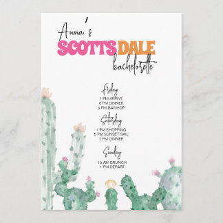 Scottsdale Bachelorette Itinerary Programma