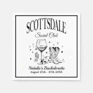 Scottsdale Bachelorette Party  Zwart Papier Servet