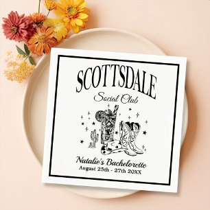 Scottsdale Bachelorette Party  Zwart Papier Servet