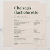 Scottsdale Bachelorette Weekend Reisplan (Voorkant / Achterkant)