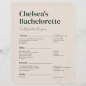 Scottsdale vrijgezellenweekend Itinerary (Voorkant / Achterkant)