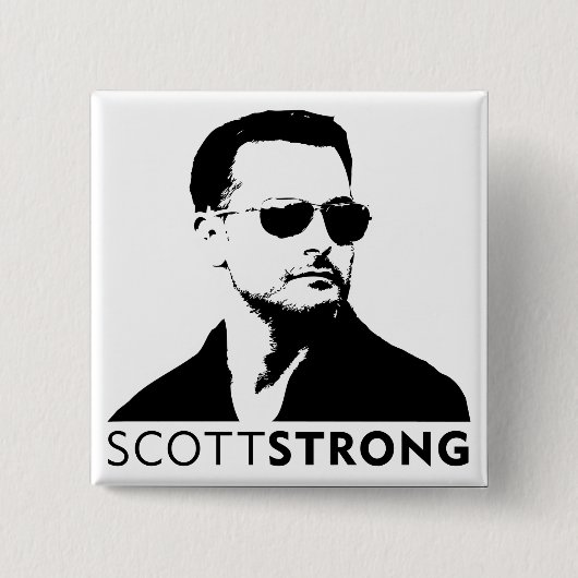 SCOTTSTRONG-BUTTON VIERKANTE BUTTON 5,1 CM (Voorkant)